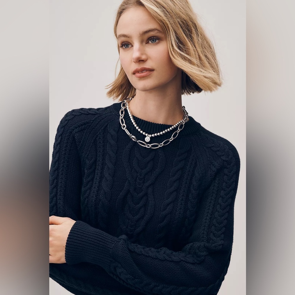 NWT Size 1X- Anthro The Delphine Cotton Sweater Twofer Mini Dress (NWT US$ 158) - Picture 4 of 16